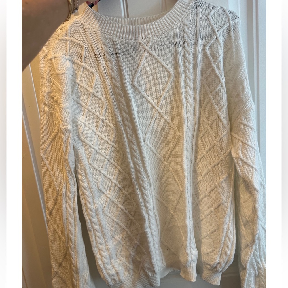 Women's Cream Cable Knit Sweater